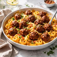 Cheddar Wagon Wheels and Chili Meatballs