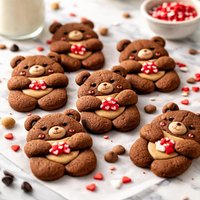 Cheery Chocolate Teddy Bear Cookies