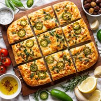 Cheese and Jalapeno Focaccia Bread