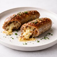 Cheese and Onion Stuffed Sausages