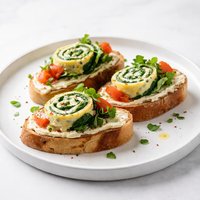 Cheese and Spinach Roulade Bruschetta