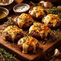 Cheese and Thyme Wrapped Mushrooms