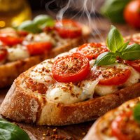 Cheese and Tomato Baguette Slices