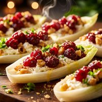 Cheese Endive and Cranberry Canapes