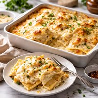 Cheese Ravioli Lasagna Alfredo