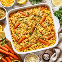 Cheese Scalloped Baby Carrots N Corn Casserole