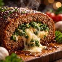 Cheese Spinach Stuffed Meatloaf