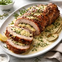 Cheese Stuffed Pork Roast W Cream Sauce