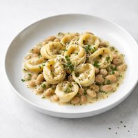 Cheese Tortellini with Cannellini Bean Sauce
