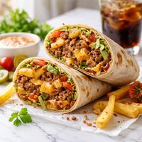 Cheeseburger and Fry Wrap
