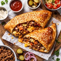 Cheeseburger Calzone Beef and Cheese Foldover