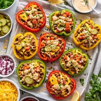 Cheeseburger Stuffed Bell Peppers Cups