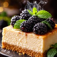 Cheesecake with Minted Blackberries