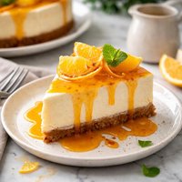 Cheesecake with Orange Rum Sauce