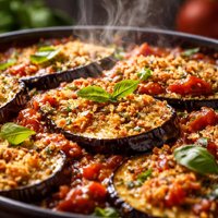 Cheeseless Eggplant Aubergine Gratin