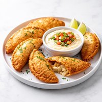 Cheesiest Fried Chicken Empanadas with Queso Dip