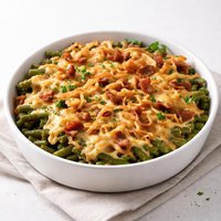 Cheesy Bacon Thanksgiving Green Bean Casserole
