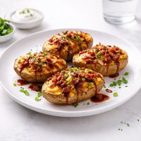 Cheesy Barbecue Oven Baked Potatoes