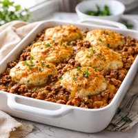 Cheesy Beef N Biscuit Casserole