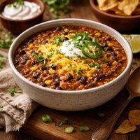 Cheesy Black Bean Soup