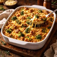 Cheesy Broccoli Stuffing Casserole