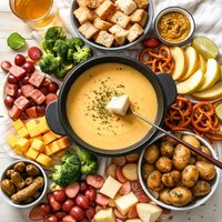Cheesy Cheddar and Apple Cider Fondue