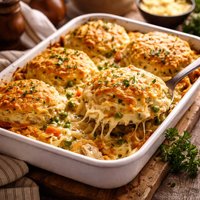 Cheesy Chicken and Biscuit Bake