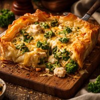 Cheesy Chicken and Broccoli Baked in Phyllo