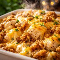 Cheesy Chicken and Stuffing Bake