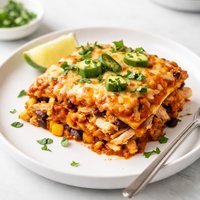 Cheesy Chicken Enchilada Casserole