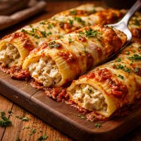 Cheesy Chicken Manicotti Oamc
