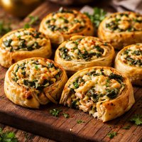 Cheesy Chicken N Spinach Pinwheels