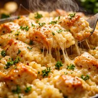 Cheesy Chicken Risotto Bake