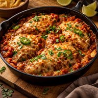 Cheesy Chicken Salsa Skillet