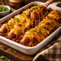 Cheesy Chili Dog Casserole