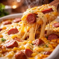 Cheesy Corn Dog Bake