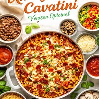 Cheesy Easy Cavatini Venison Optional
