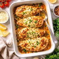 Cheesy Garlic Baked Chicken