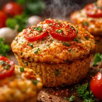 Cheesy Garlic Herb Paprika Tomato Muffins