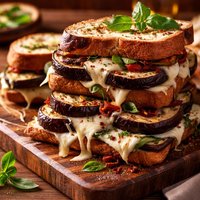 Cheesy Grilled Eggplant Sandwiches