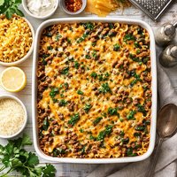 Cheesy Ground Beef Spinach Sour Cream Noodle Casserole