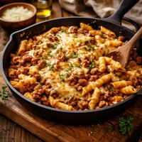 Cheesy Ground Meat Pasta
