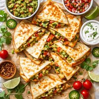 Cheesy Guacamole Quesadillas