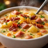Cheesy Ham Bacon Chowder