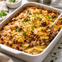 Cheesy Hamburger Potato Casserole