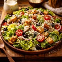 Cheesy Italian House Salad with Parmesan Dressing