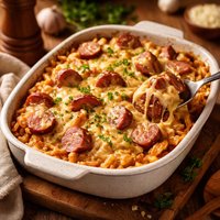 Cheesy Kielbasa Bake