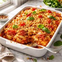 Cheesy Layered Tomato Crunch Bake