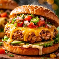 Cheesy Mexican Turkey Burgers