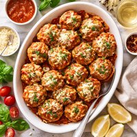 Cheesy Parmesan Chicken or Turkey Meatballs